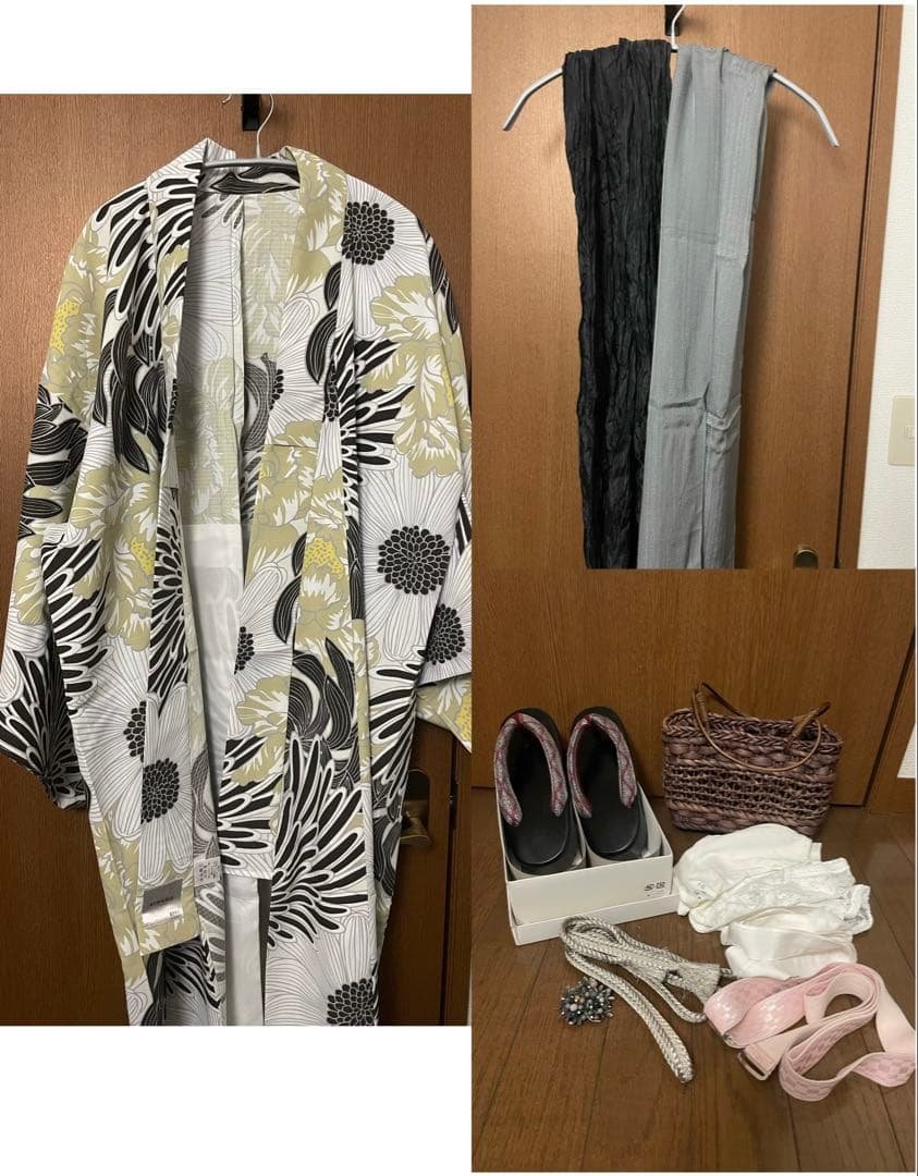 KIMONO by NADESHIKO 浴衣 バッグ 帯 小物 草履セット