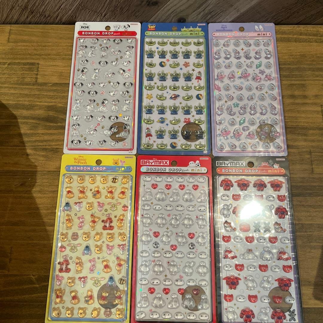 【国内正規品】ディズニー ボンボンドロップシールmini 6枚セット