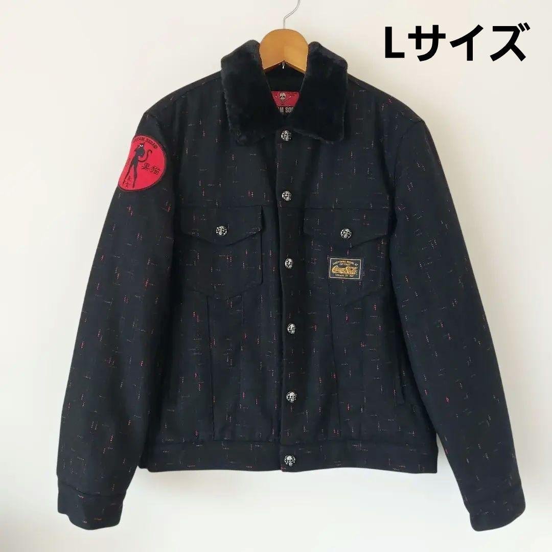 の*り様 クリームソーダ　ボア ブルゾン　カスリ柄　ネップ柄　ピンクドラゴン