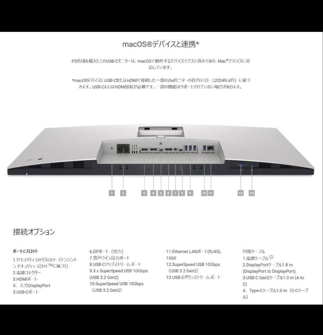 Dell U2723QE 27インチ 4K USB-Cハブモニター