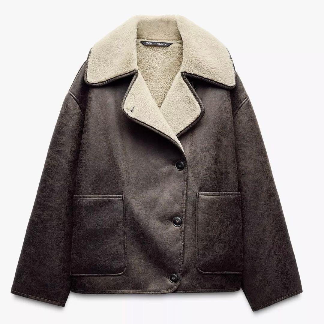 ZARA ZWコレクションリバーシブルジャケット ムートンジャケット