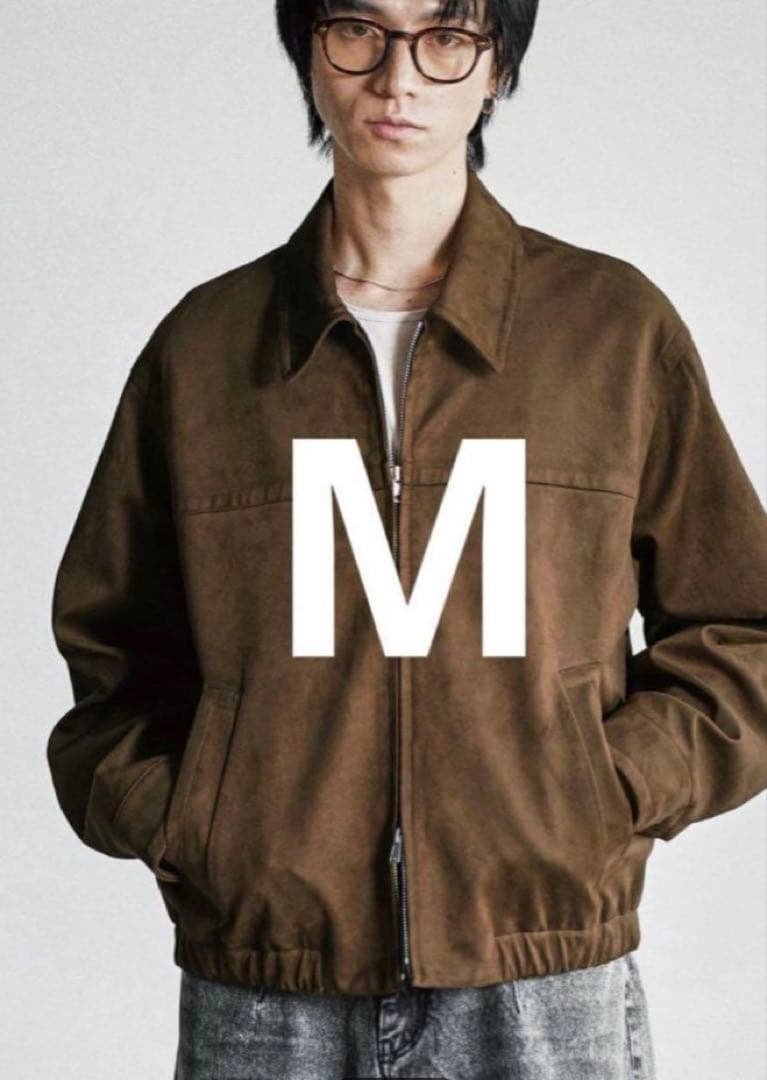 wym lidnm FAUX SUEDE ZIP BLOUSON ブラウン M