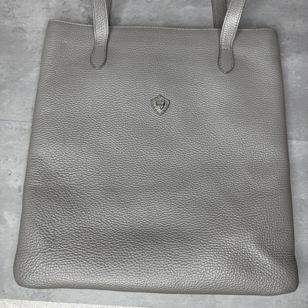 ★美品★シャンポールセリエ レザー トートバッグ シュリンクレザー グレー