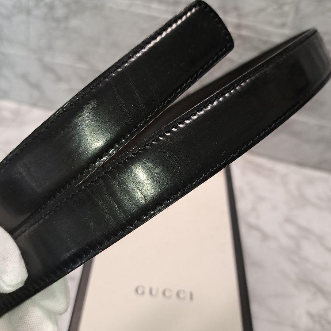 ✨美品✨GUCCI グッチ ベルト Gバックル シルバー金具 本革 ビジネス