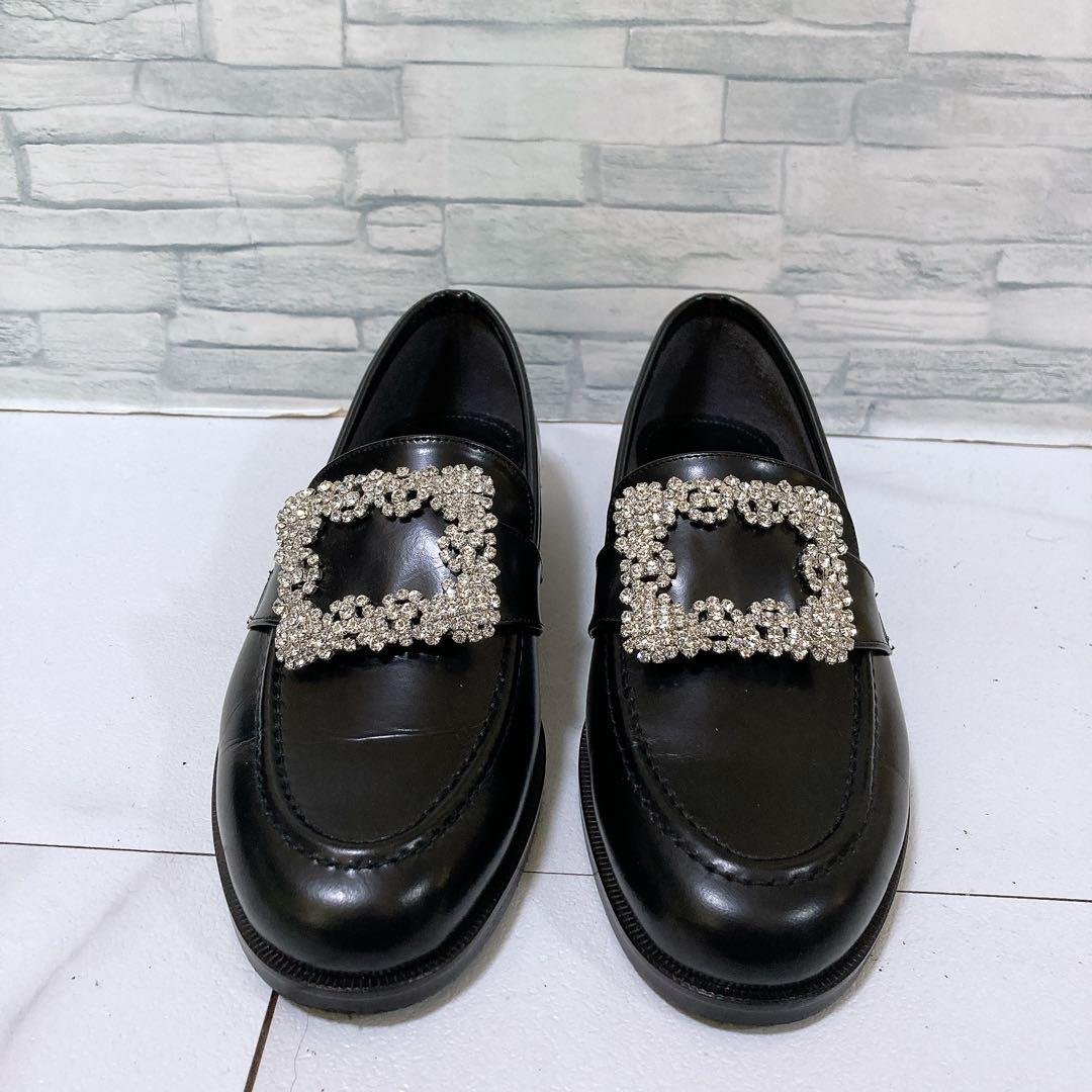 極美品 OHGA オオガ オーガ ビジューローファー 2way ブラック 24