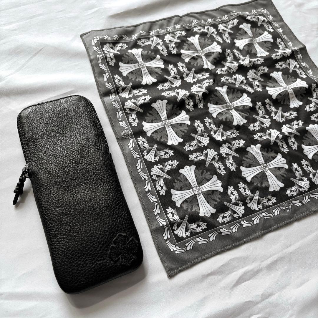 クロムハーツ メガネケース クリーナー セット レザーケース サングラス 美品