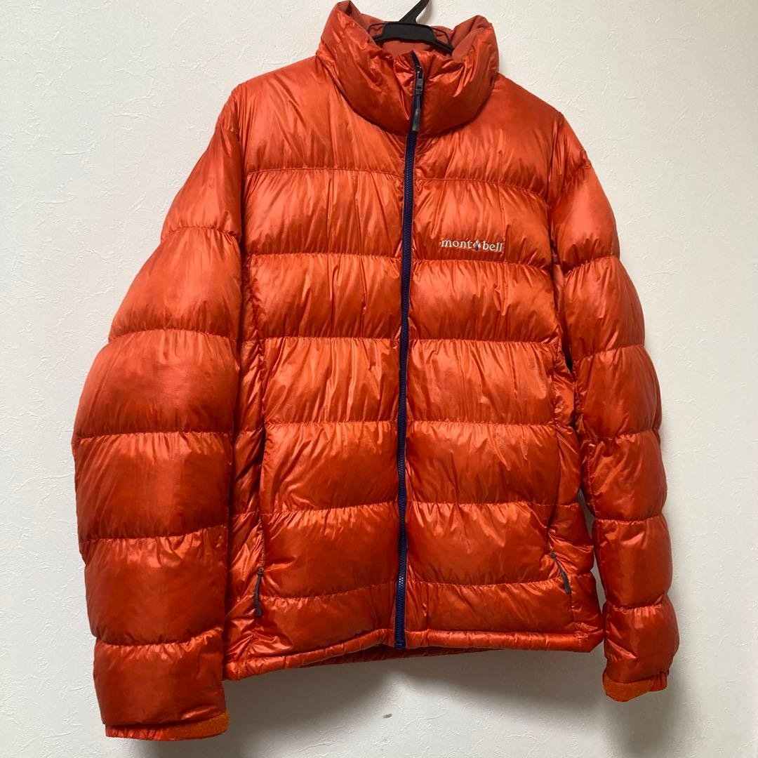 美品　モンベル アルパインダウン ジャケット L オレンジ　1101426
