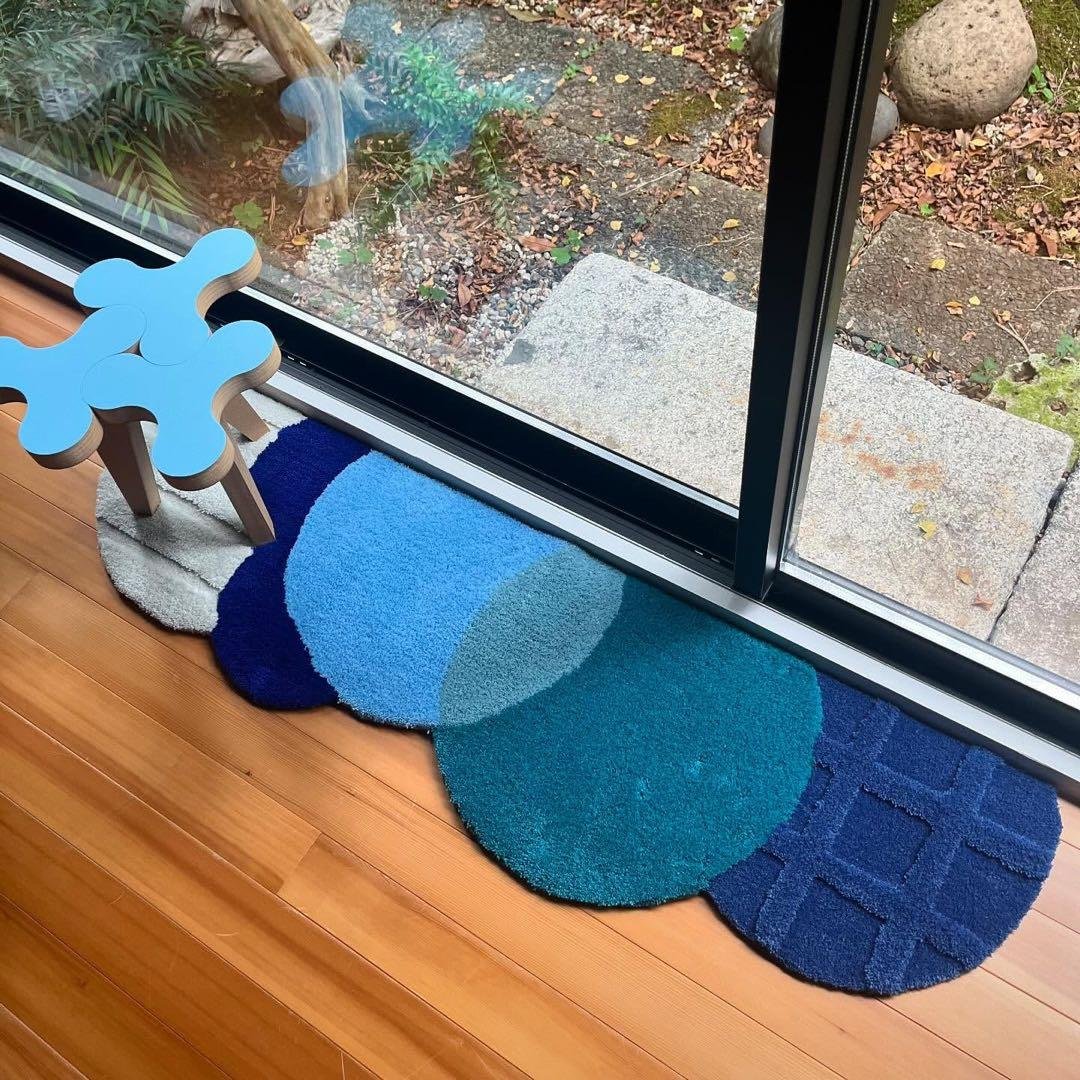 新品 MIYOSHI RUG A8_MR-045 BREAKFAST RUG 青