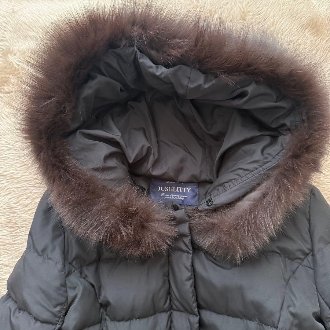 美品✨【JUSGLITTY】ジャスグリッティー リアルファー ロングダウンコート