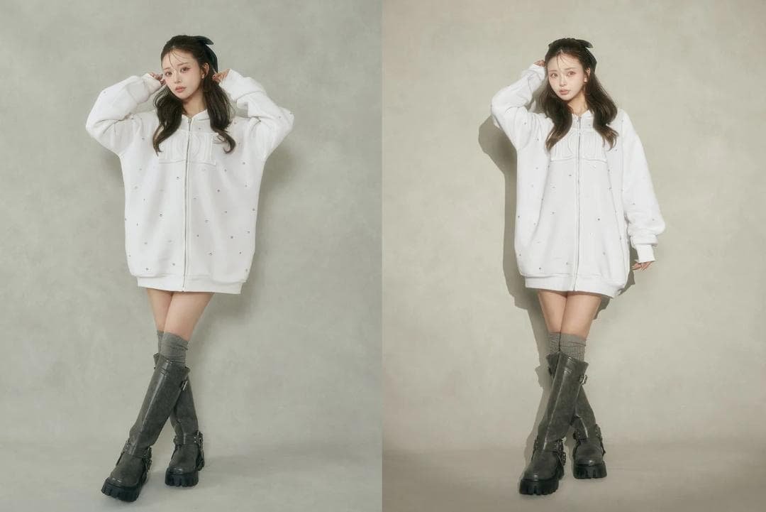 ダーリッチ darich DDロゴビジュージップパーカー ピンク PNK