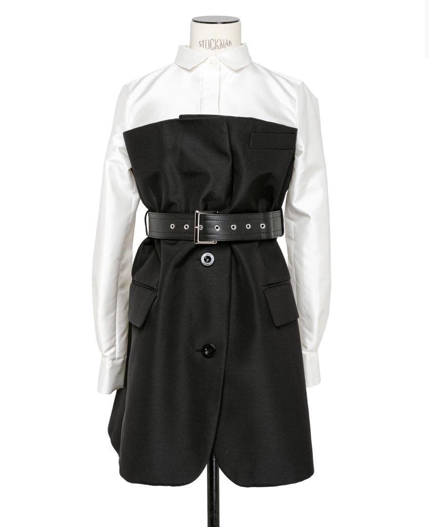 最終お値下美品sacai 22AW ジャケットドッキングブラウス 　ドレス