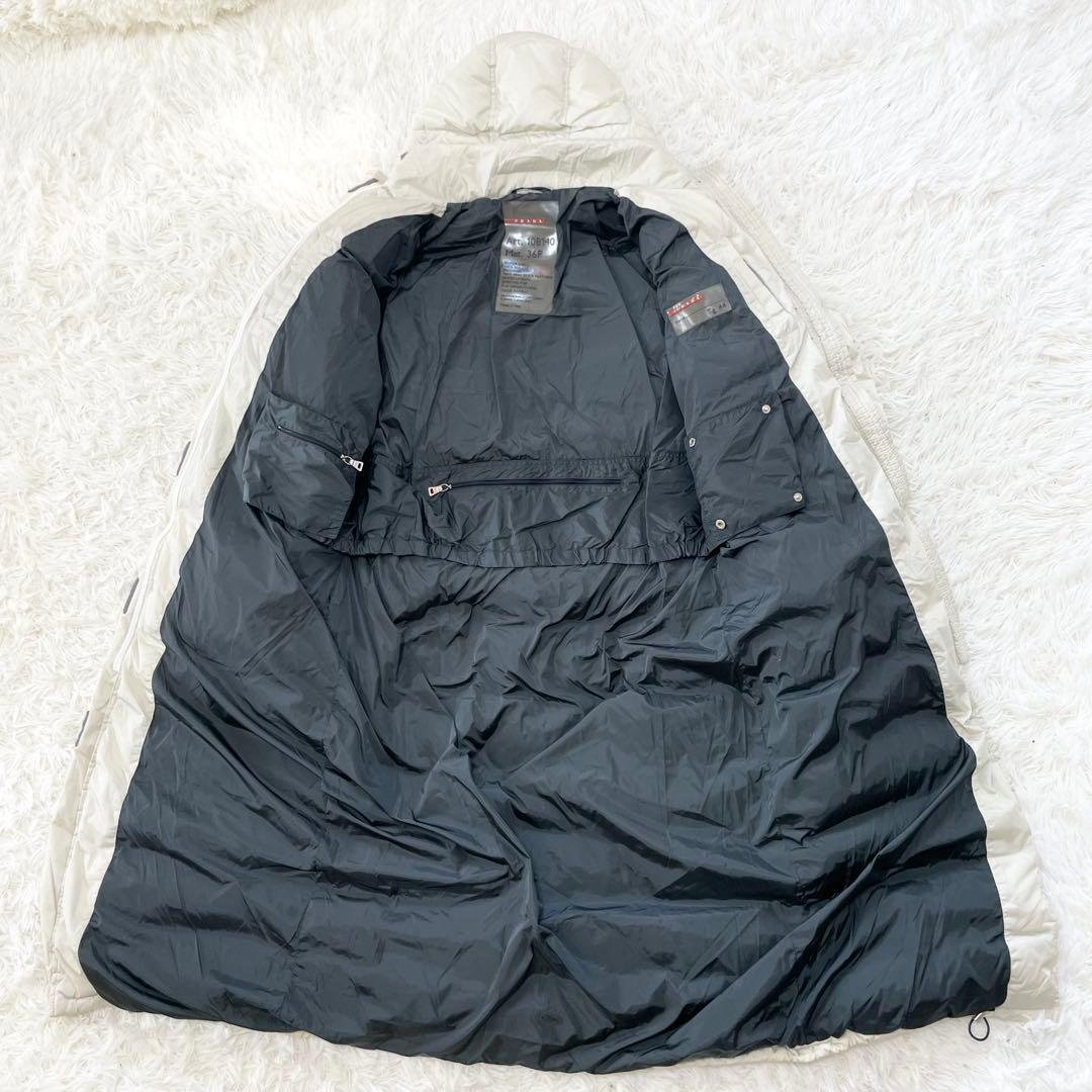 【luce希少】PRADA プラダ ロングダウンコート 赤ロゴ