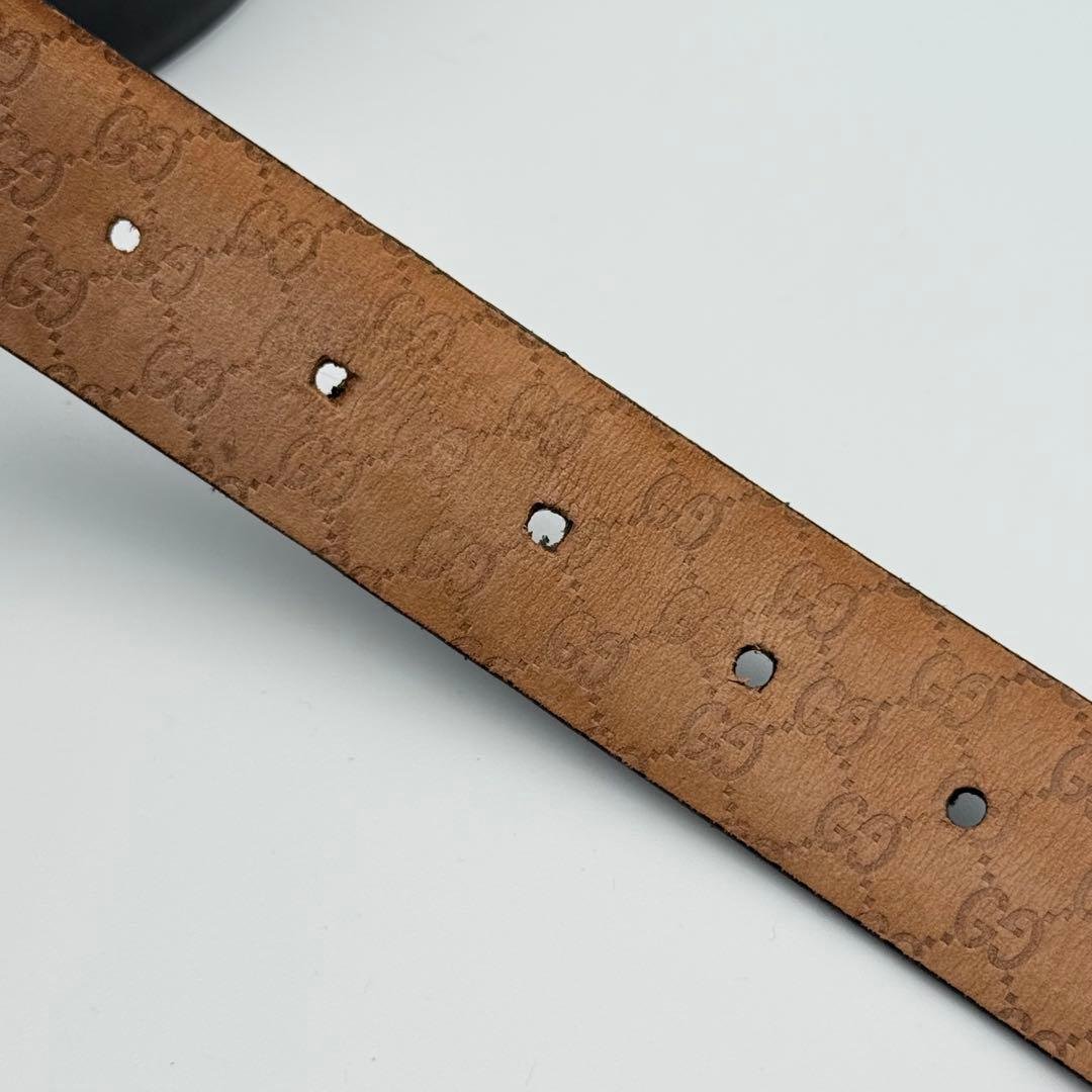 ✨良品✨GUCCI ベルト シマ GG柄 純正革 メンズ ロゴバックル ビジネス