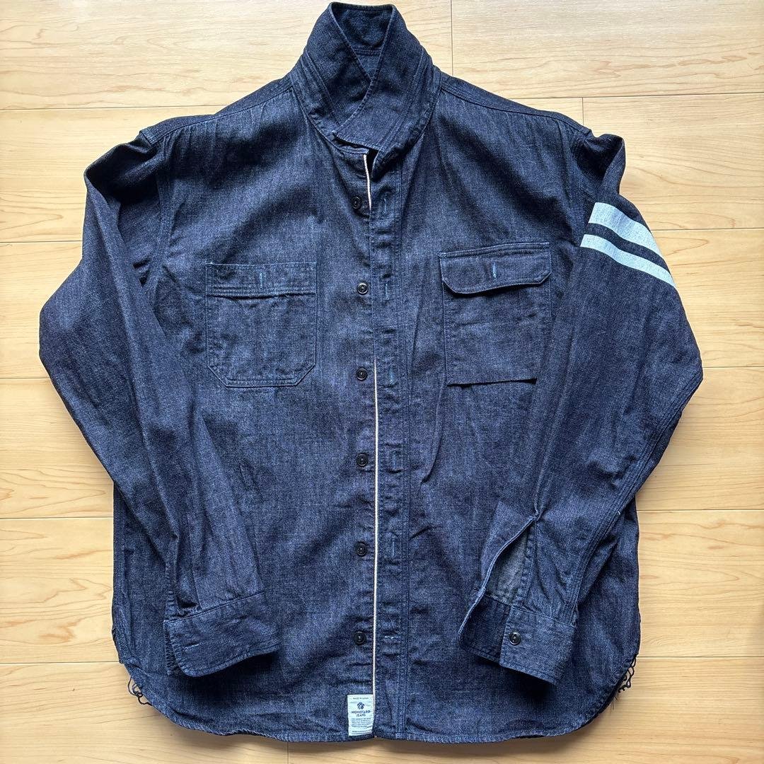 桃太郎ジーンズ　デニムシャツ　L