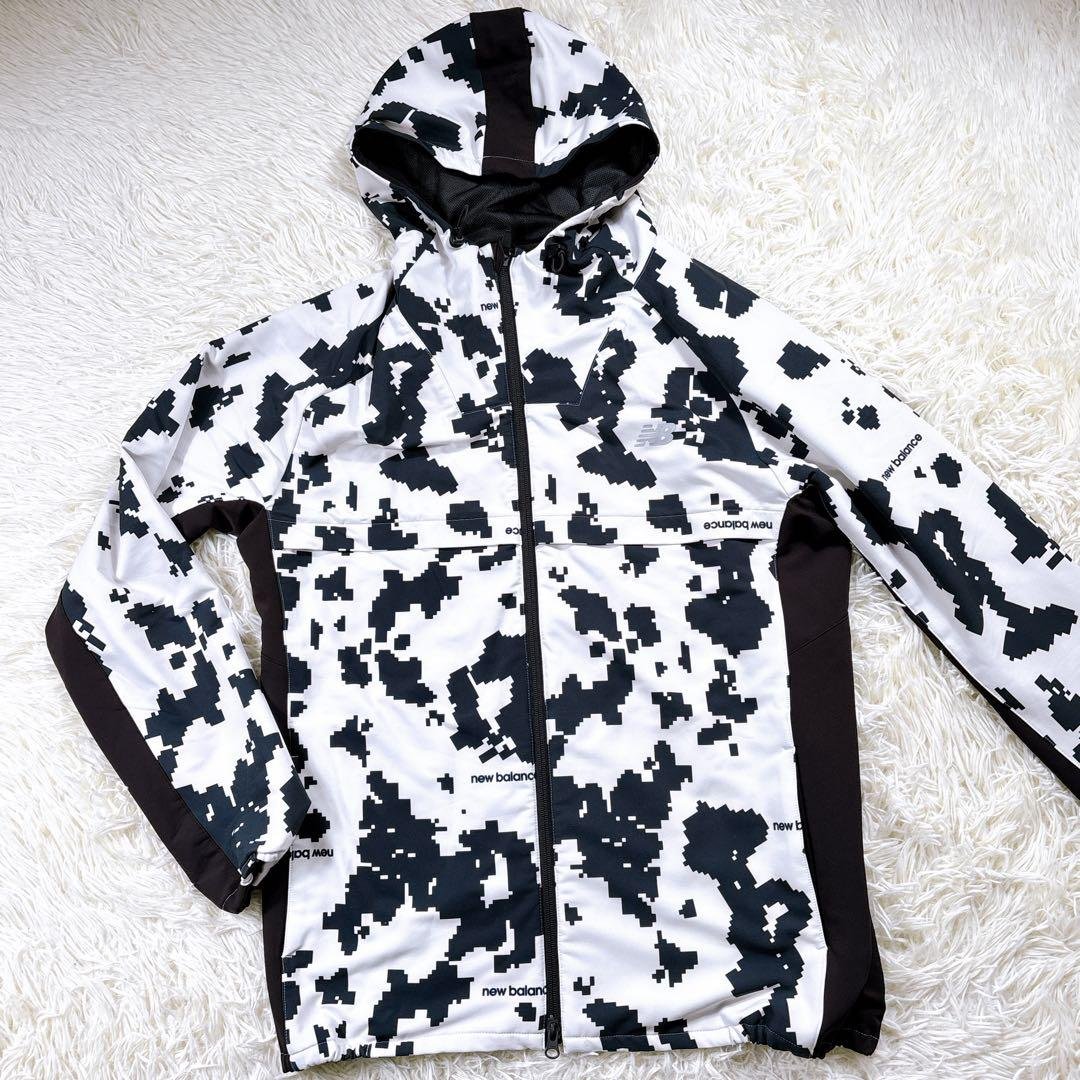 【メンズ5⭐️美品】ニューバランスゴルフ　FZフーディ　ナイロンジャケット　総柄