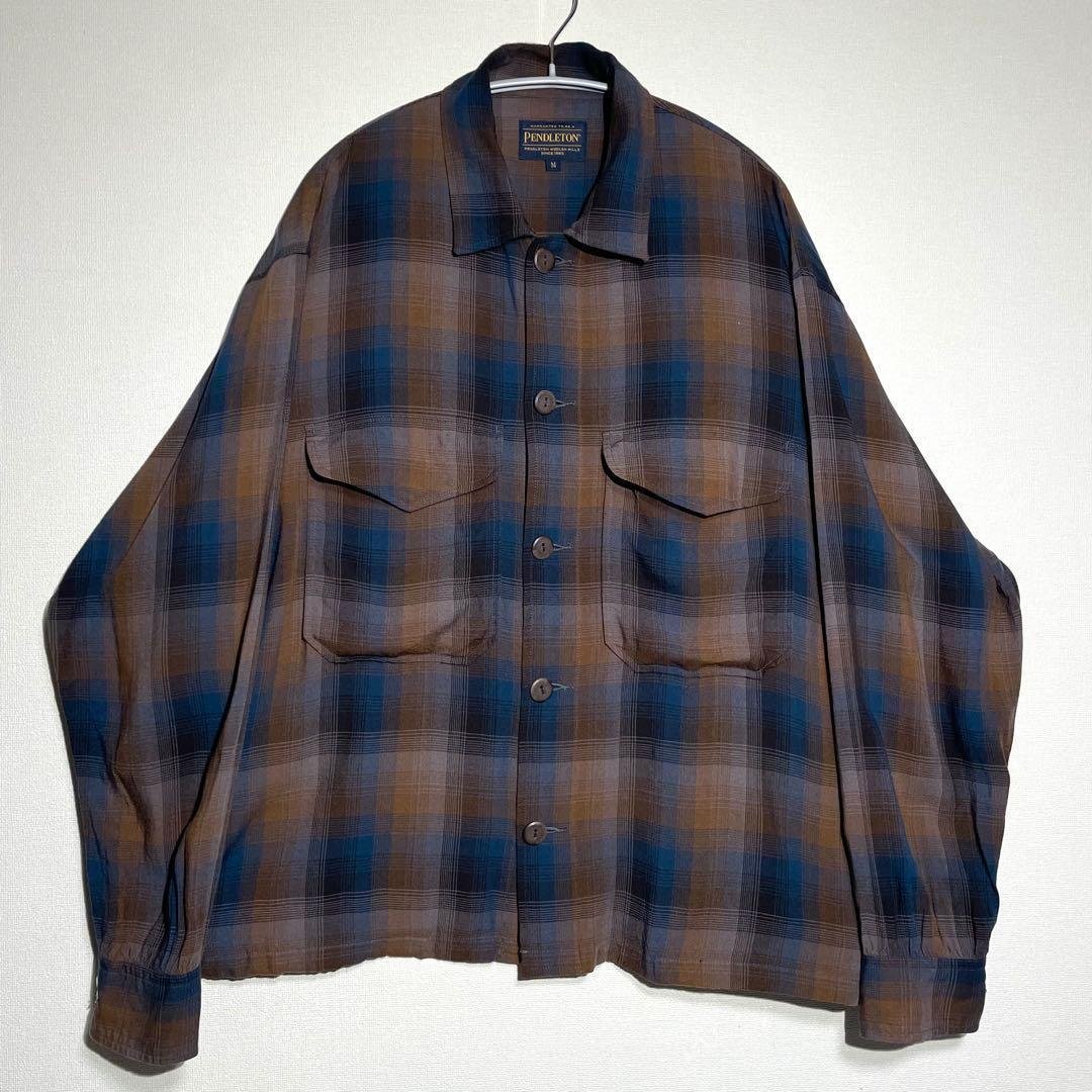 【美品/希少】ペンドルトン オンブレ シャツ ボード ダーク L相当