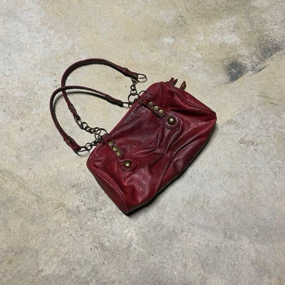 00s vintage ハンドバッグ　レザー　スタッズ　モード　y2k 平成