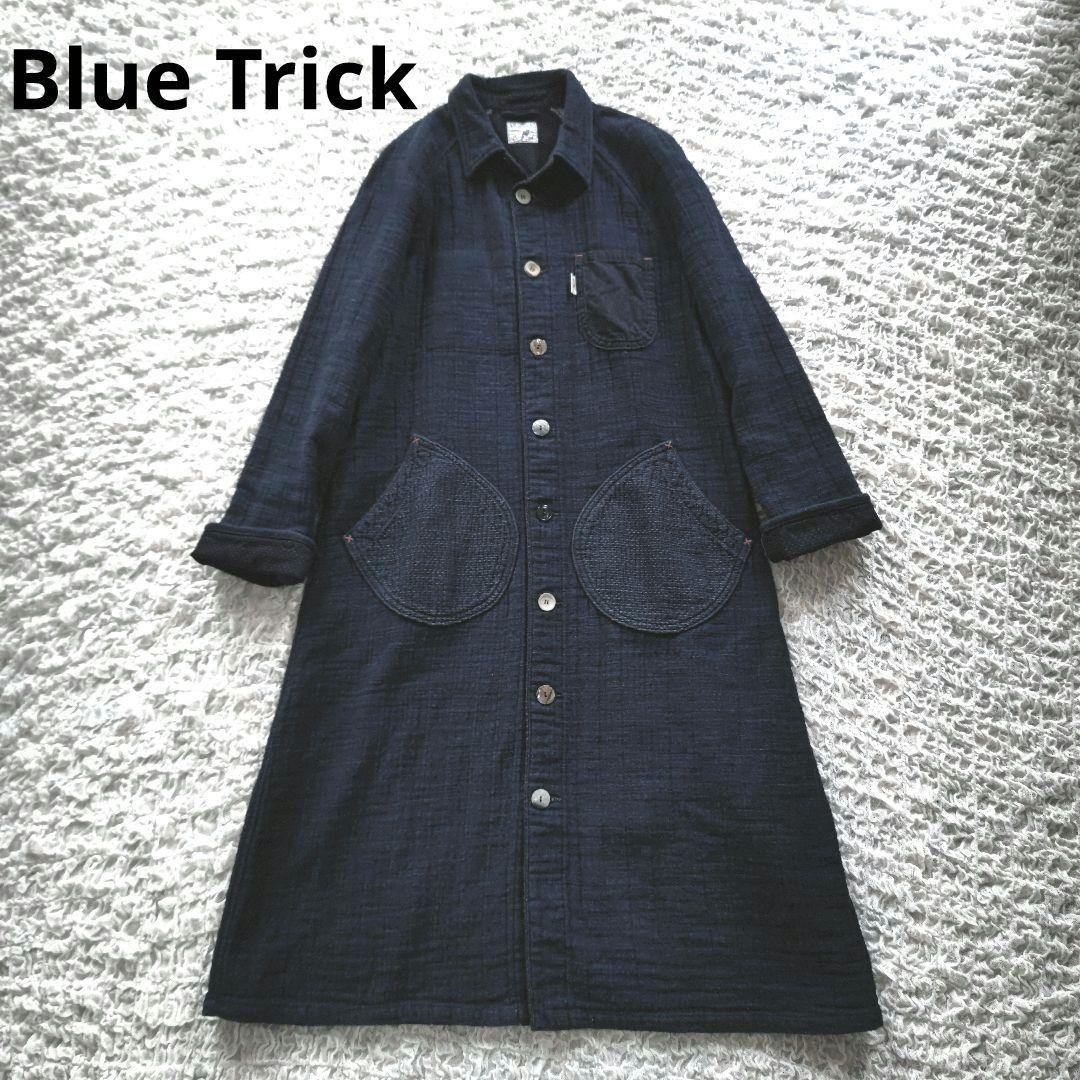 ✨美品✨Blue Trick　日本製　インディゴ　ショップコート　M