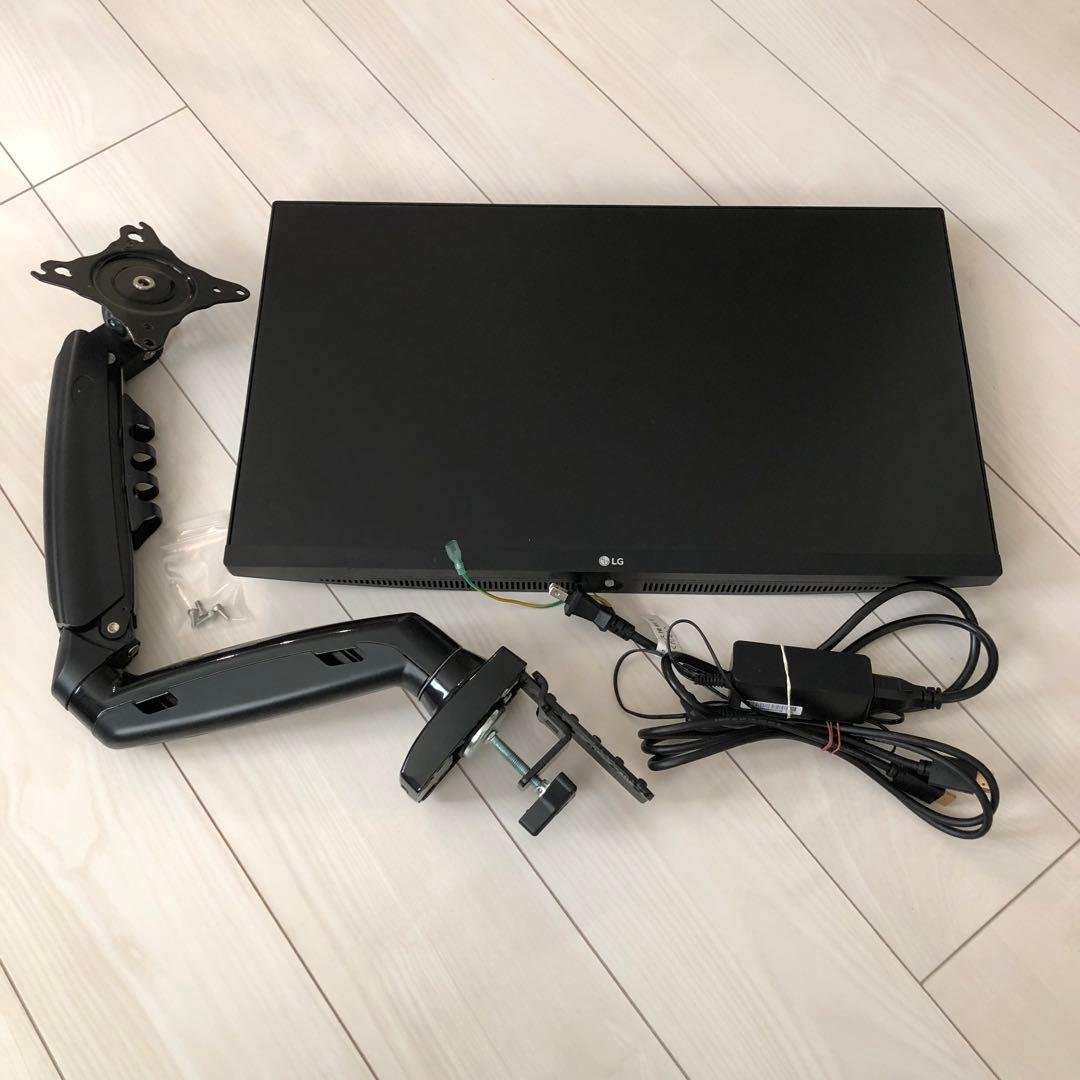 LG フレームレス モニター 24QP500-B 23.8インチ アーム付き