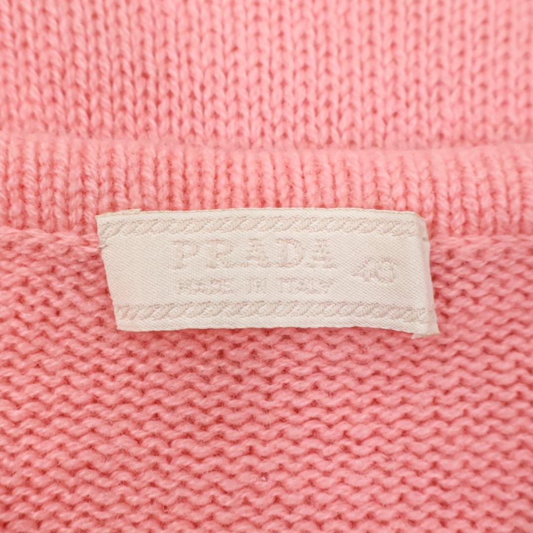 H4528-103◾️プラダ　クルーネック　カシミア100％７分袖ニット