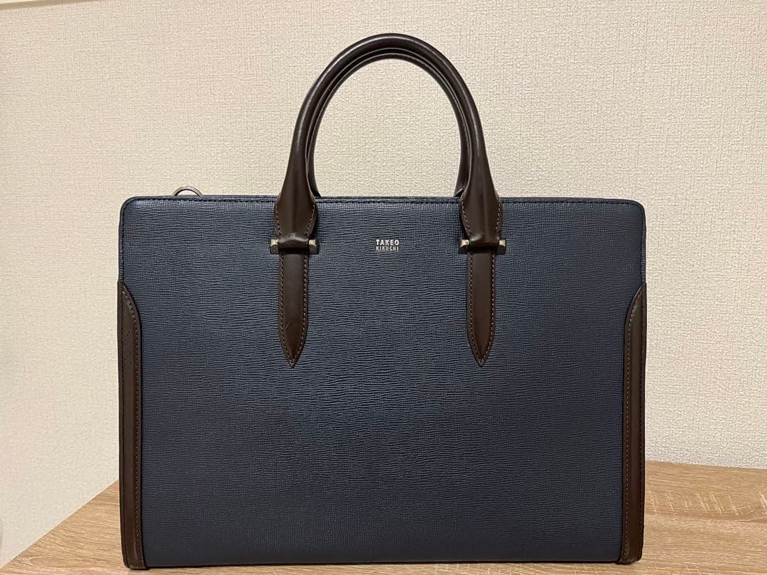 臣*様 TAKEO KIKUCHI ネイビー ビジネスバッグ