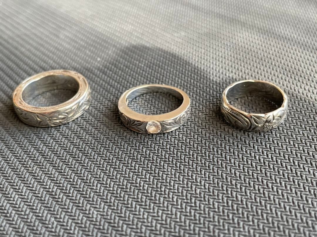 シルバー925 指輪3点　ハワイアンジュエリー