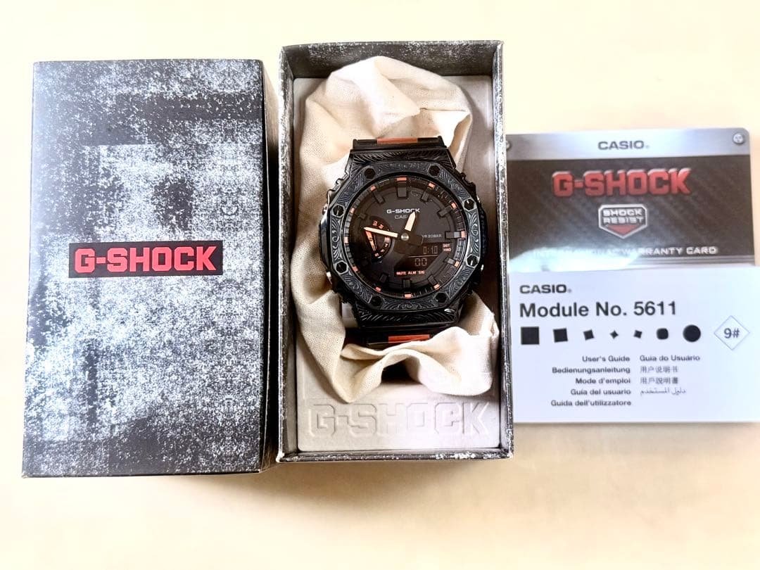 G-SHOCK ネイティブ柄、メタルバンドカスタマイズ　GA-2100
