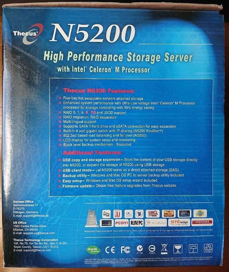 Thecus N5200PRO RAID6・10対応NAS