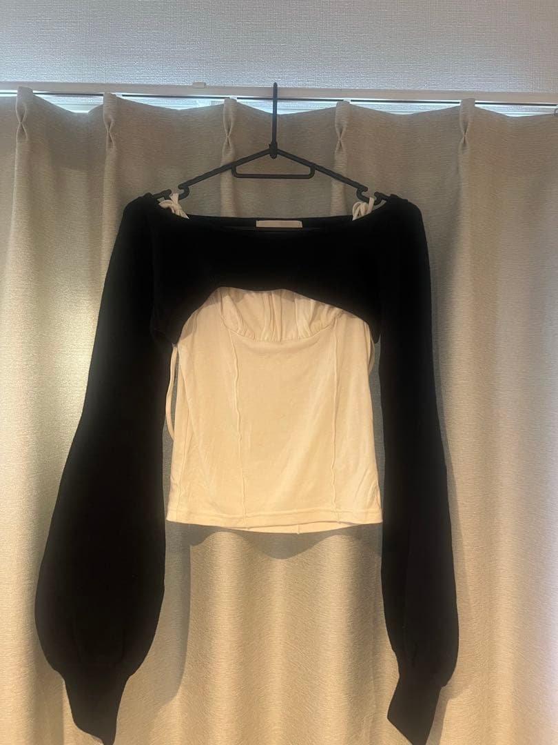 トップス andmary Sophia layered tops color black