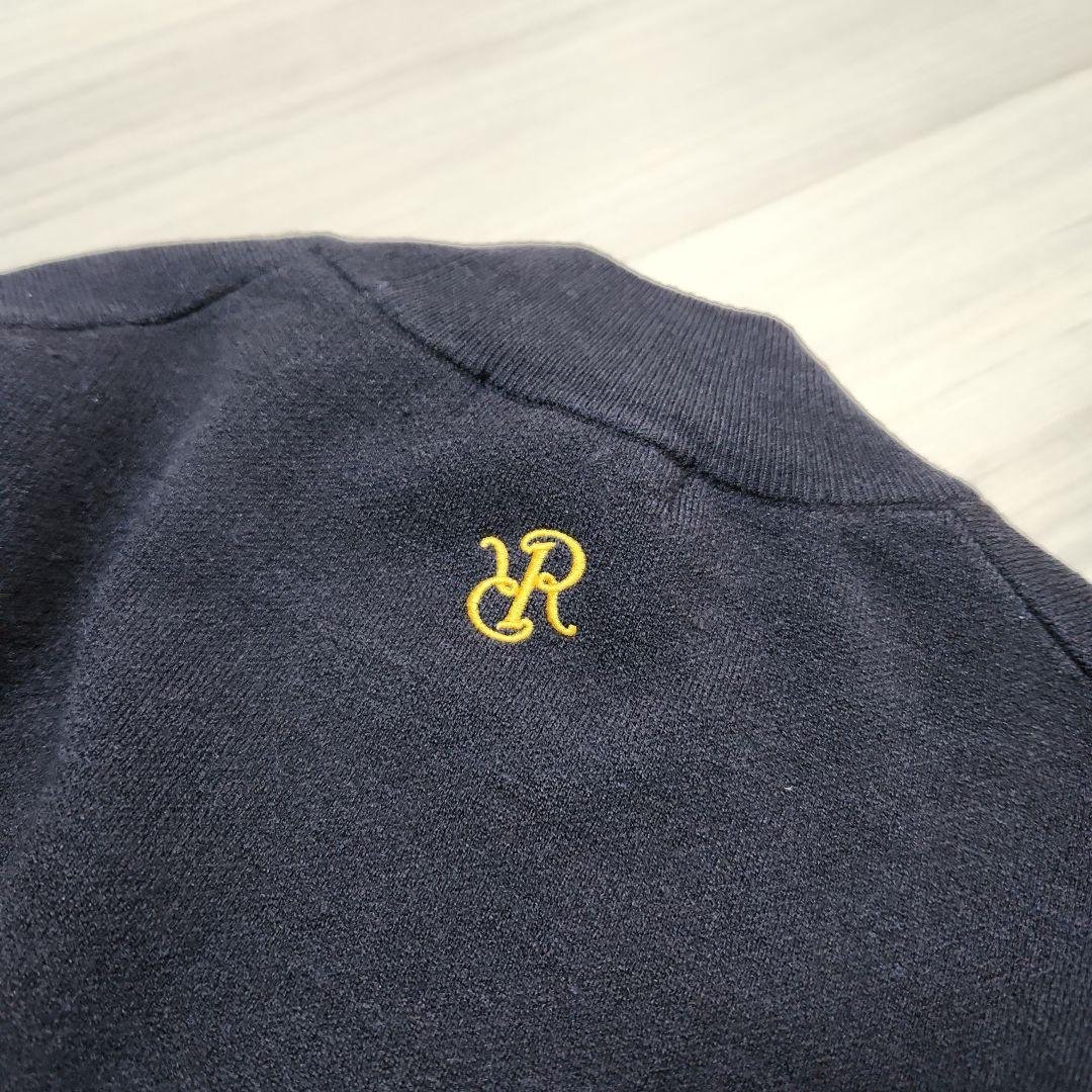 Resurrection☆ロゴジャガードモックネックニットメンズLネイビー×黄