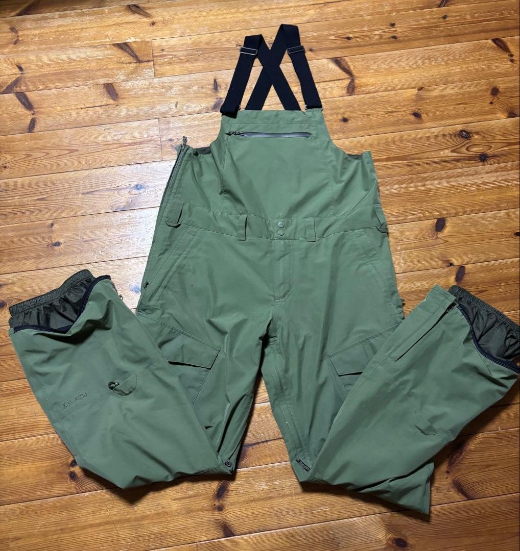 BURTON GORE-TEX ビブパンツ L オリーブグリーン