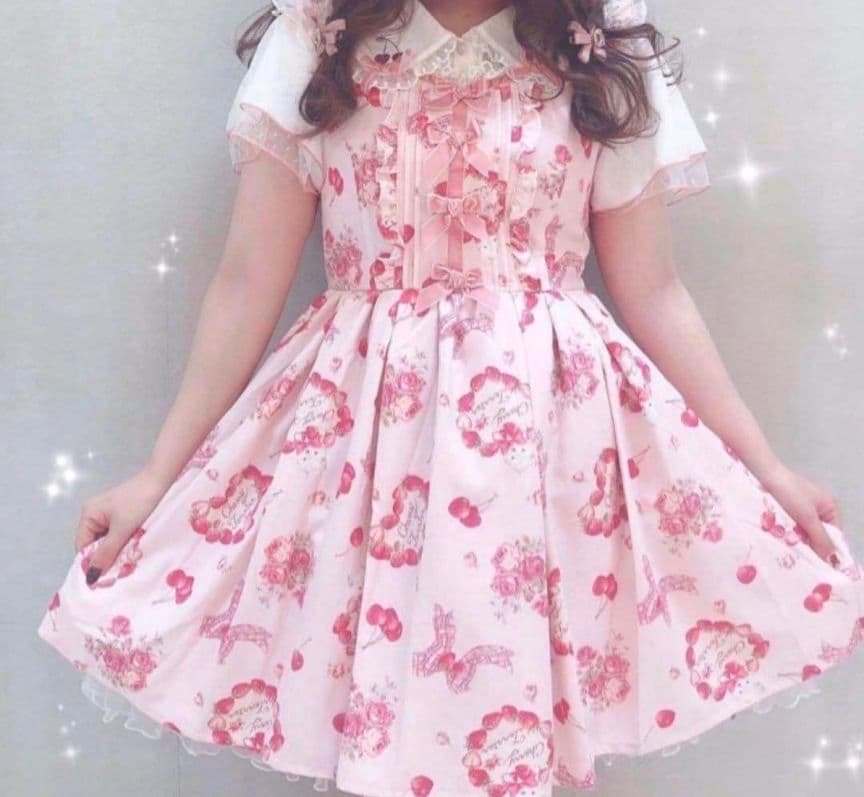 LIZLISA リズリサ テリアチェリー柄 ジャンスカ