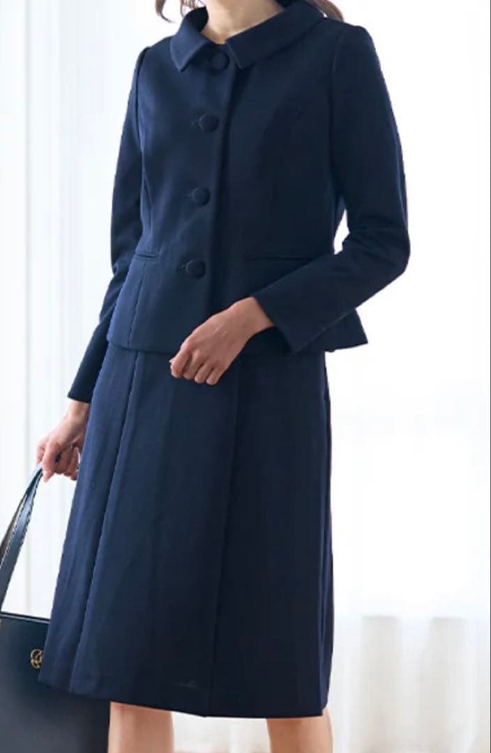 美品✨kay me ダブルジャージー　ネイビー ワンピース&ジャケット13 XL