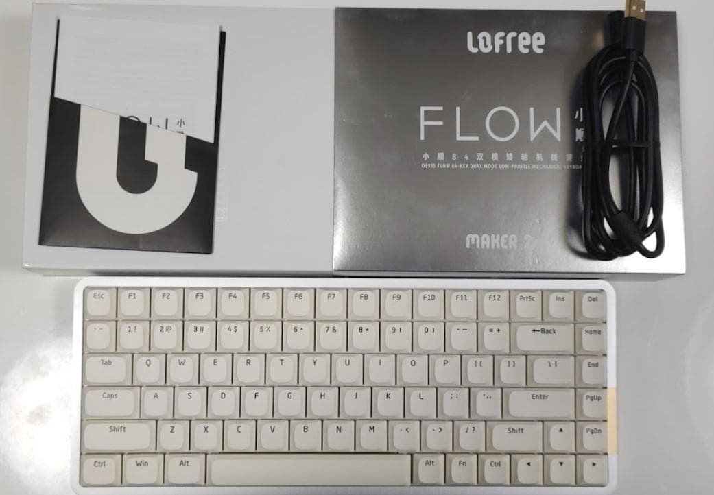 【美品！】静音仕様★LOFREE Flow 84（ホワイト）【静音ピンク軸】