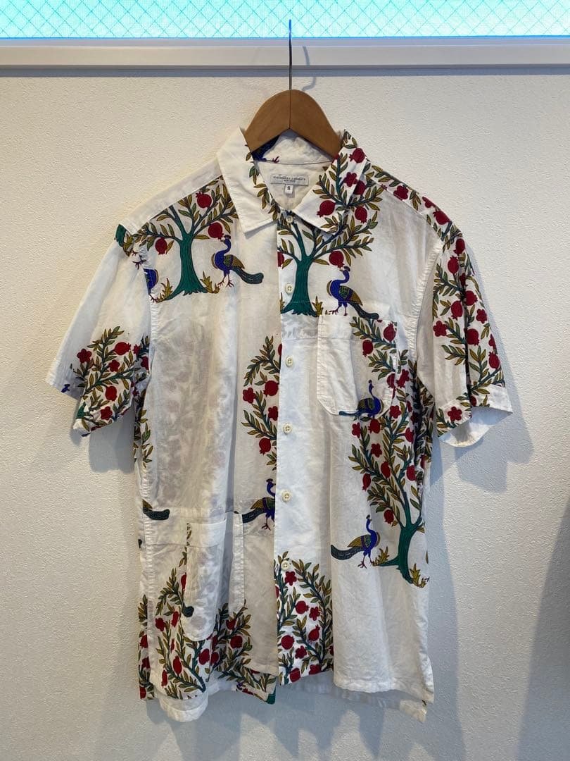 超美品 ENGINEERED GARMENTS 半袖シャツ S 孔雀　ガーメンツ
