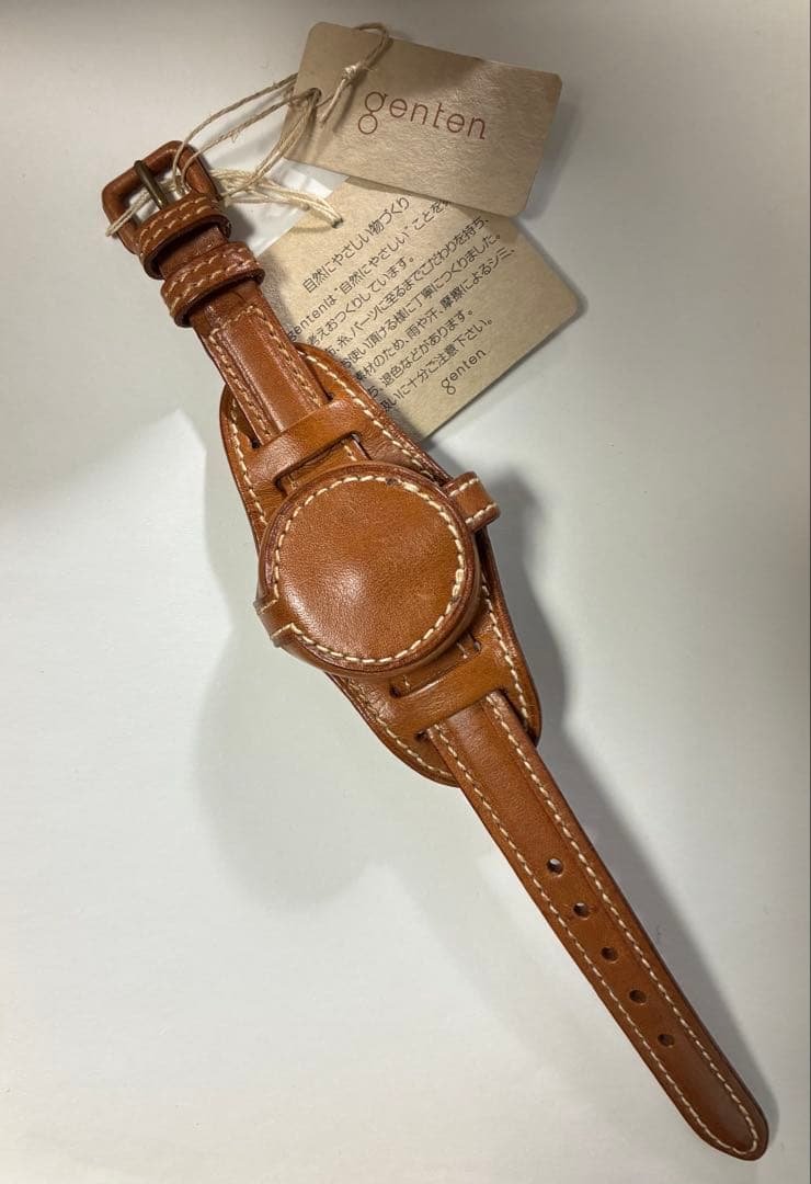 希少品　未使用　genten 時計 レザーベルト　ユニセックス　蓋付き