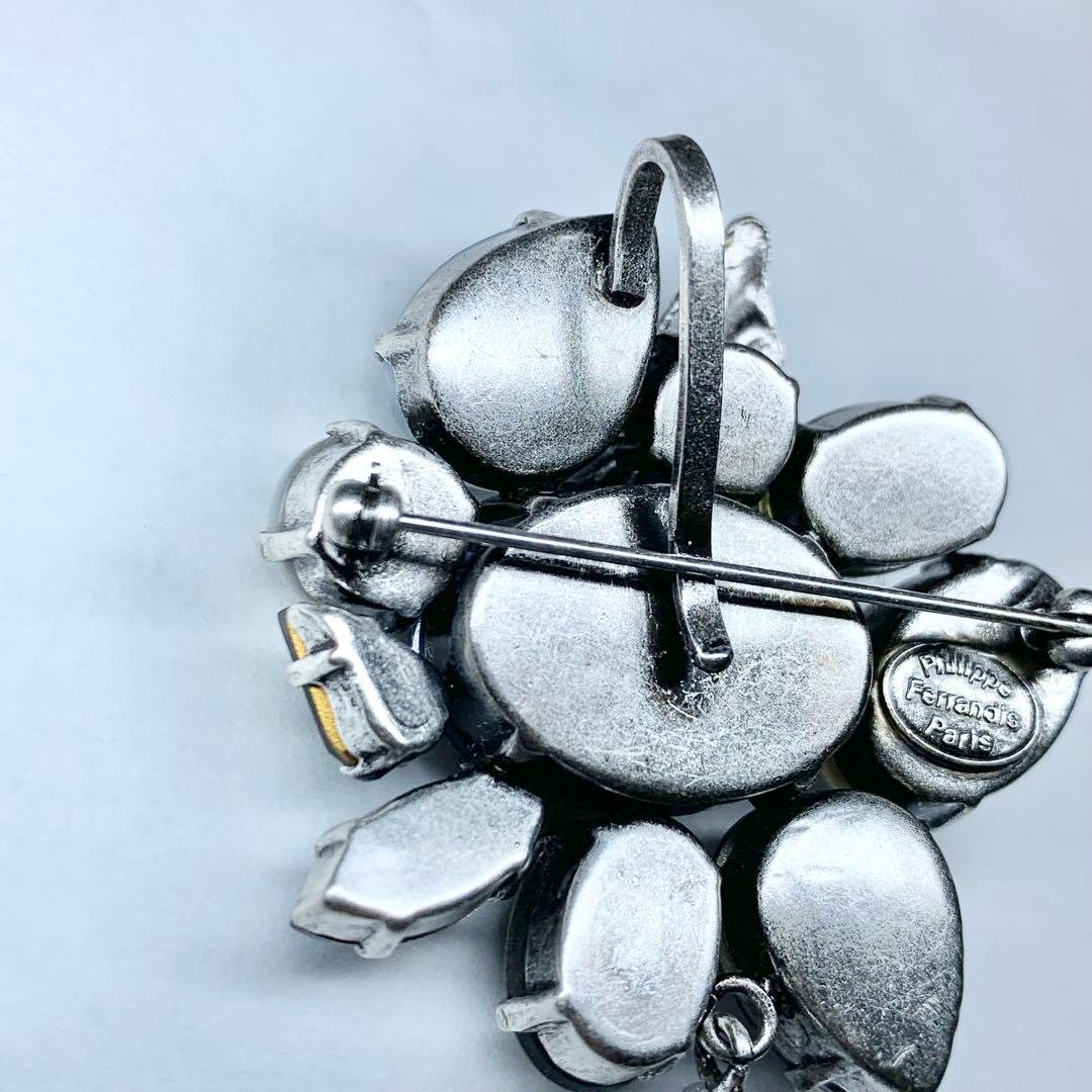 希少 フィリップフェランディス ブローチ ビジュー 蝶装飾 クリスタルストーン