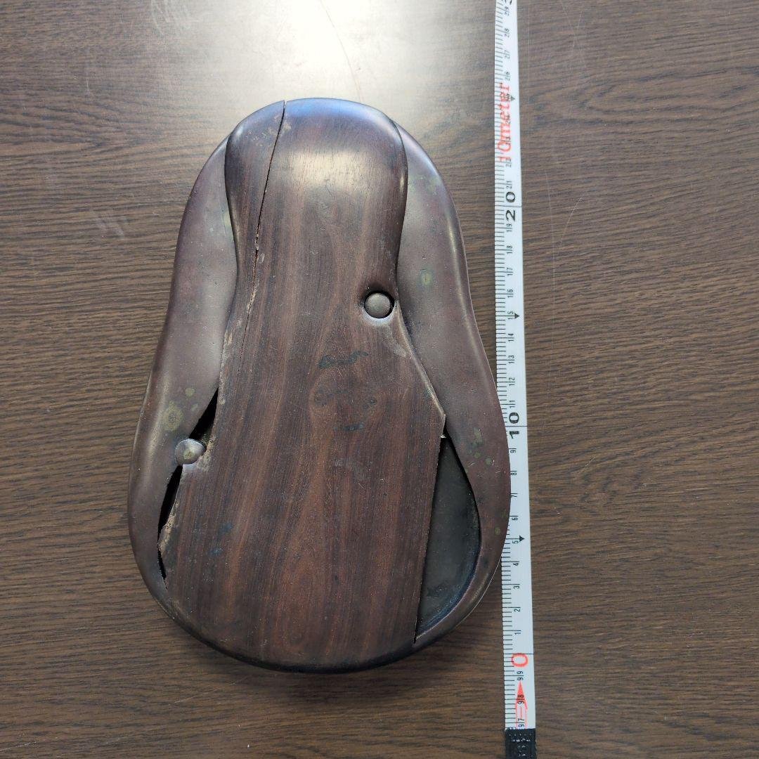 硯 木製の彫刻・オブジェ 約20cm