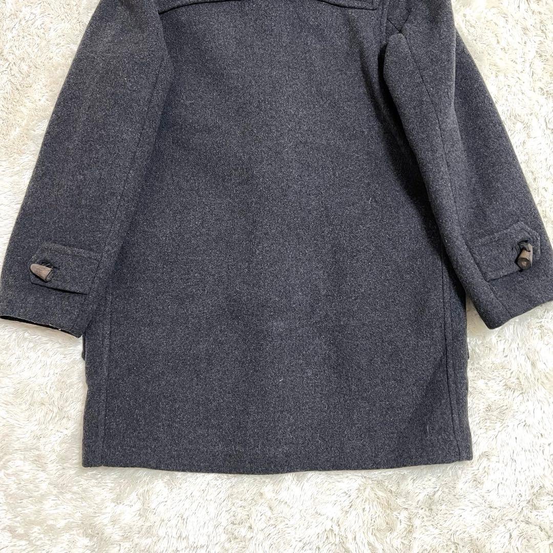 Burberryバーバリー ダッフルコート チェック レザー トグル グレー M