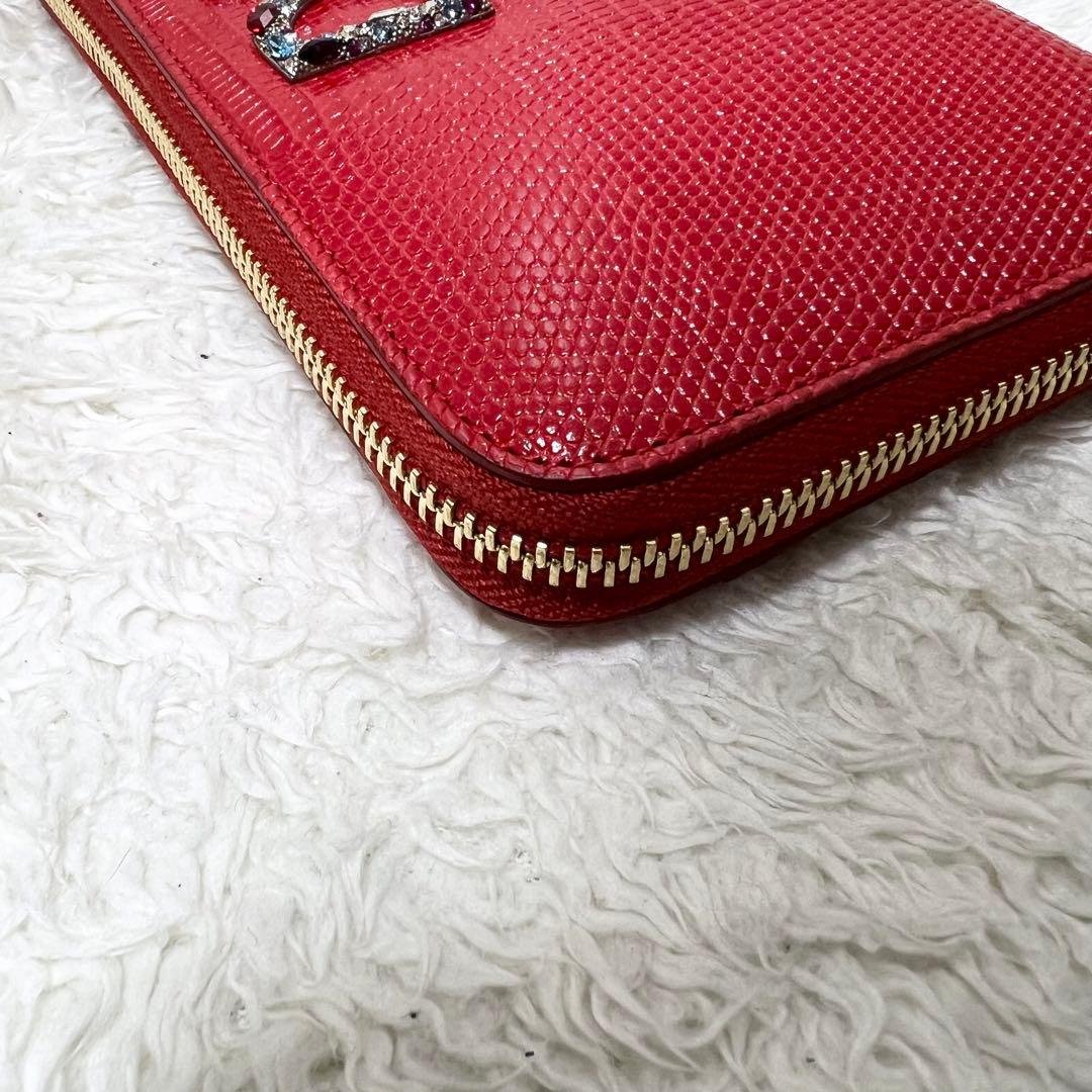 美品 ドルチェアンドガッパーナ 長財布 スタッズ DGロゴ ラウンドジップ