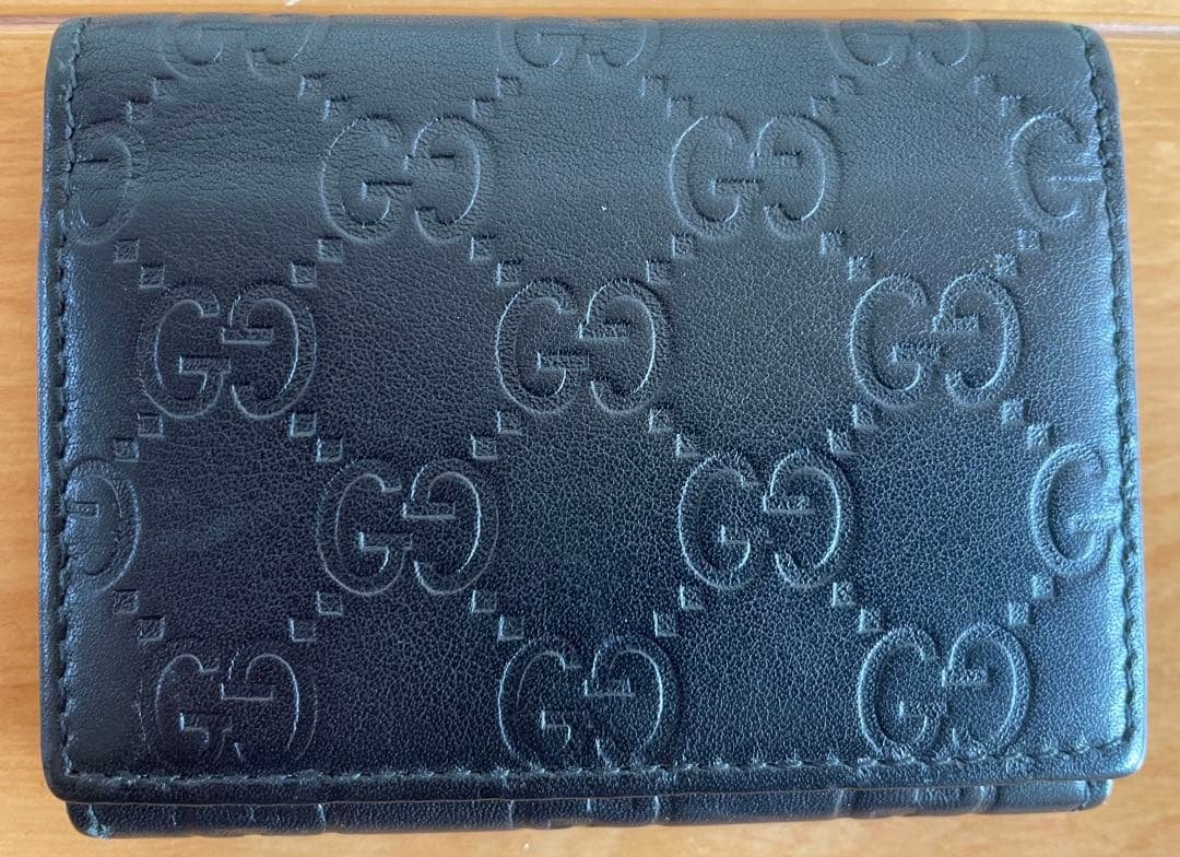 GUCCI グッチ　ブラック レザー 名刺入れ