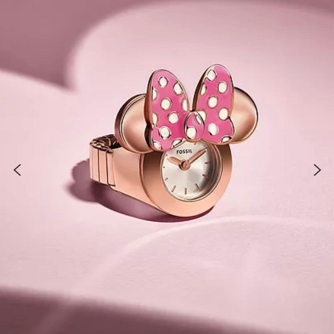 DisneyxFossilローズゴールドトーンステンレススチールウォッチリング
