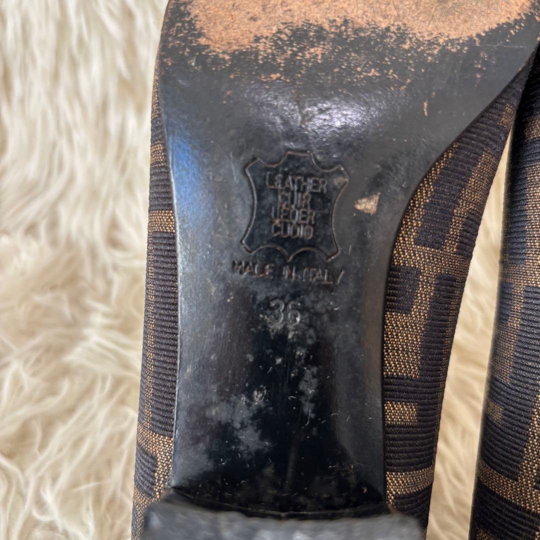 ✨フェンディ　ズッカ柄　チャンキーヒール パンプス　ローファー 23