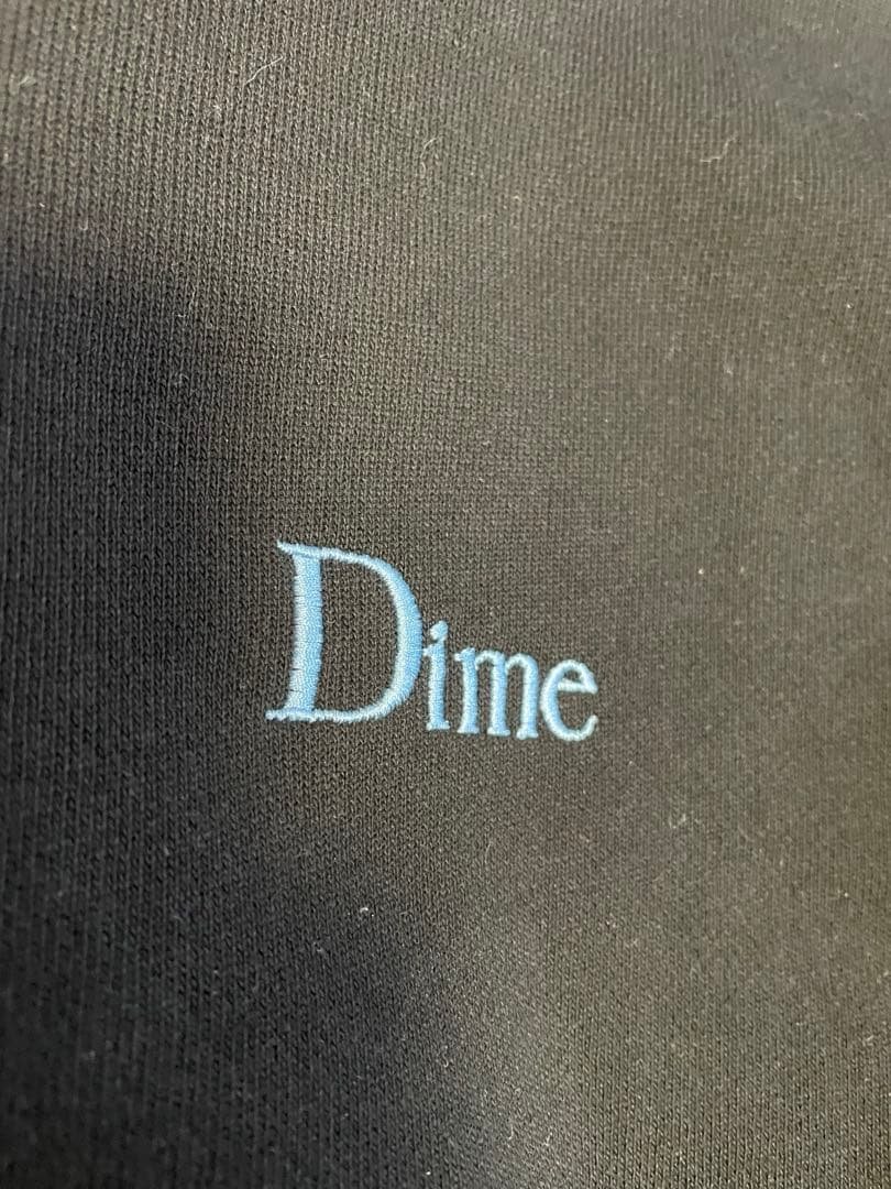 Dime ブラックフード付きパーカー