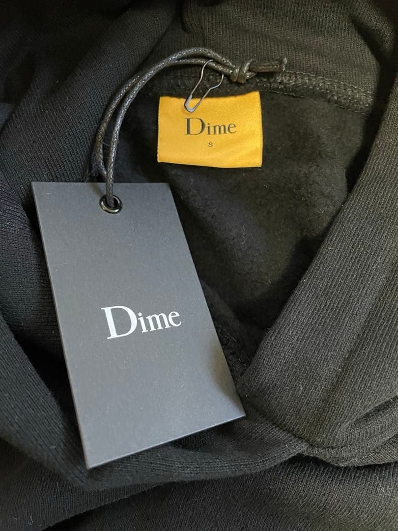 Dime ブラックフード付きパーカー