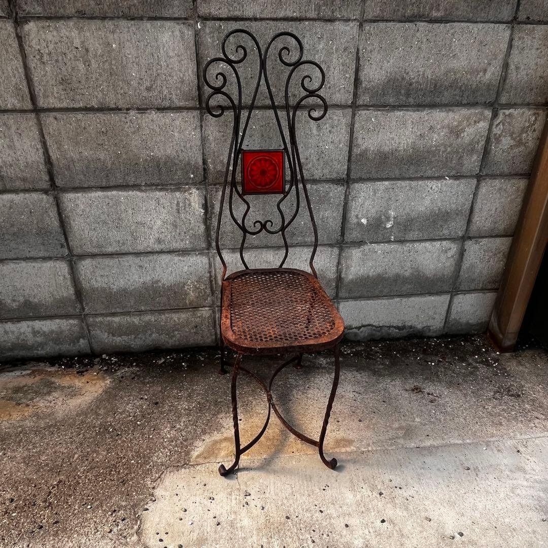 フランスアンティーク，アイアンチェアー