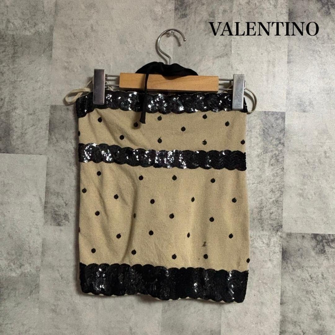 VALENTINO スパンコール　ニット　キャミソール　ホルターネック M191