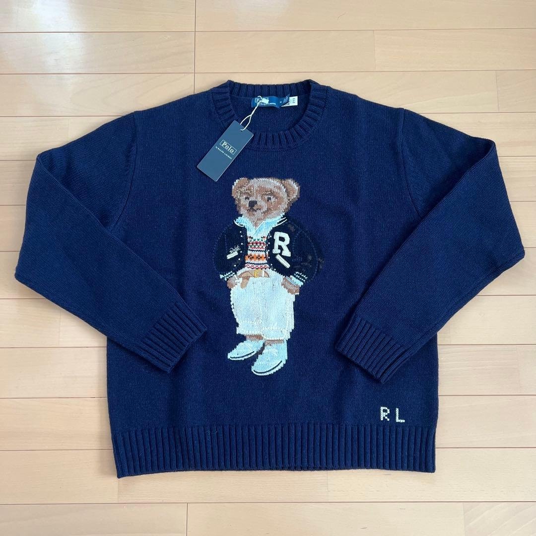 新品✨️激レア✨️POLO ラルフローレン ポロベア ニット セーター ネイビー M