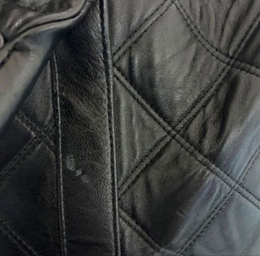 T*K様 CHANEL ヴィンテージ 黒 キルティング ロゴ レザー ボストンバ