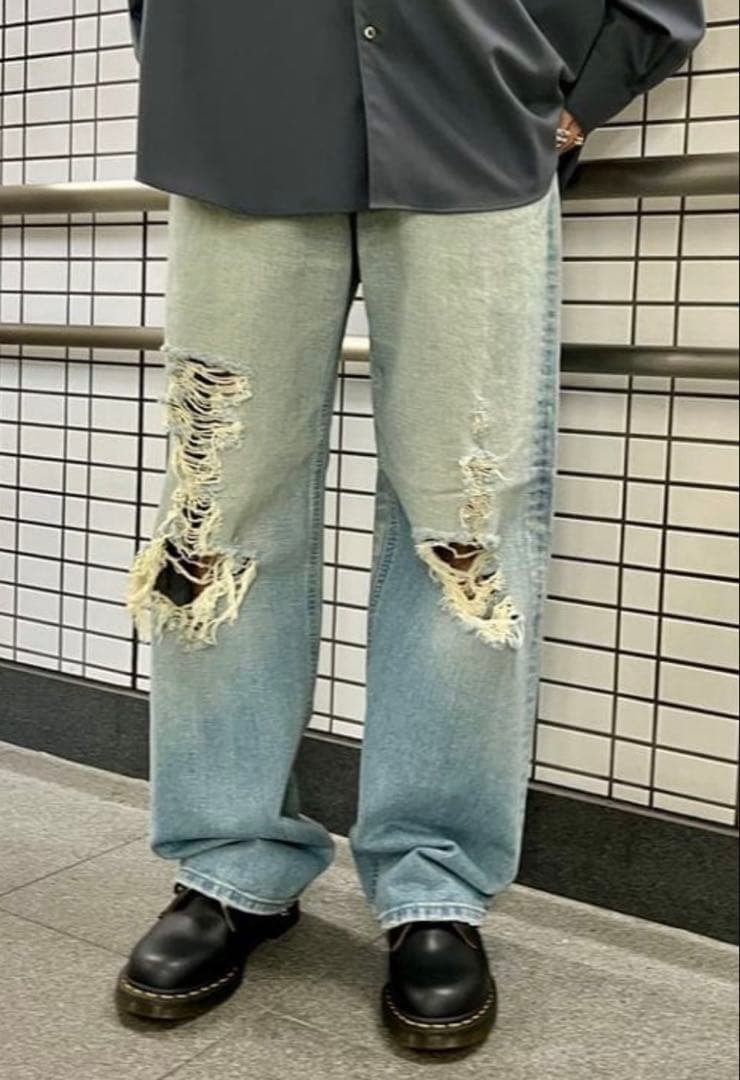 BEAMS 【別注】Lee / 101 クラッシュ デニムパンツ